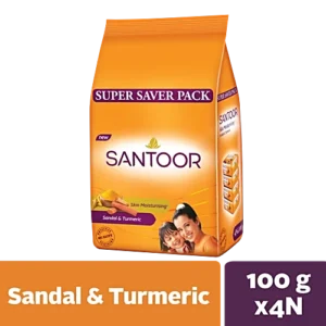 Santoor Sandal & Turmeric Soap - Pack of 4 Units of 100gm - 400gm