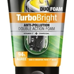 Garnier Men Turbo Bright Anti-Pollution Double Action Foam Charcoal Face Wash - 150g