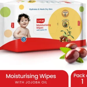 Luv Lap Moisturising Wipes with Jojoba Oil - 72 Wipes