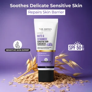 Dr. Sheth's Oats & Ceramide Sensitive Skin Sunscreen SPF 50+ - 50gm
