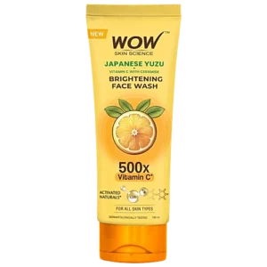 Wow Skin Science Japanese Yuzu + Vitamin C With 5 Ceramides Brightening Face Wash 500x Vitamin C For All Skin Types- 100 ml