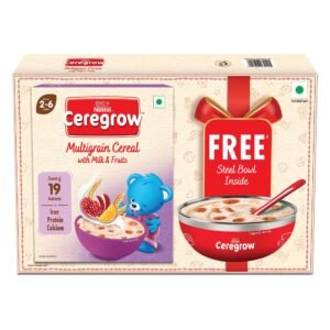 Nestle Ceregrow Multigrain Cereal With Milk & Fruits (From 2-6 years ) Free Bowl Worth Rs125 Inside